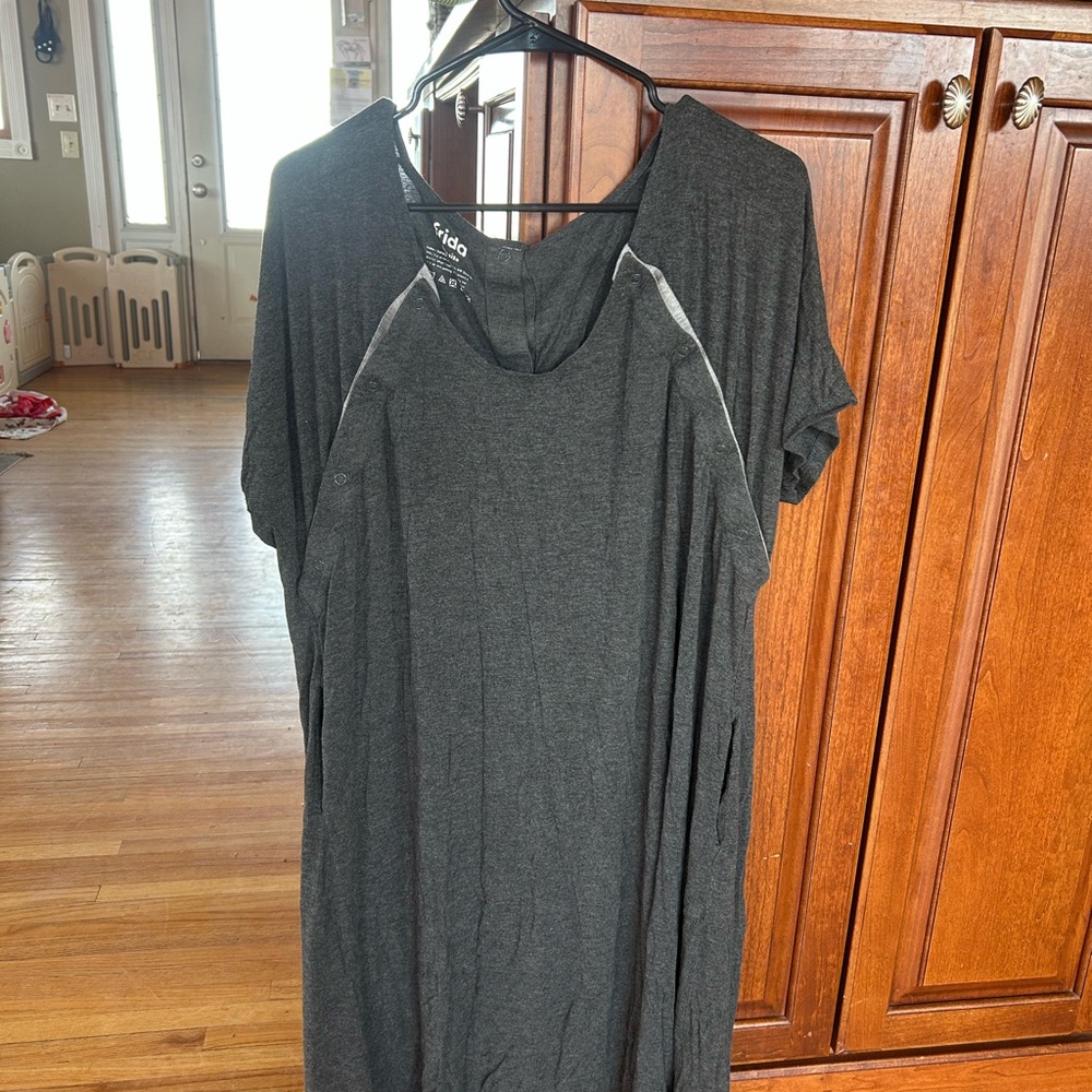 A New Day Charcoal Gray Short Sleeve Sleep Dress